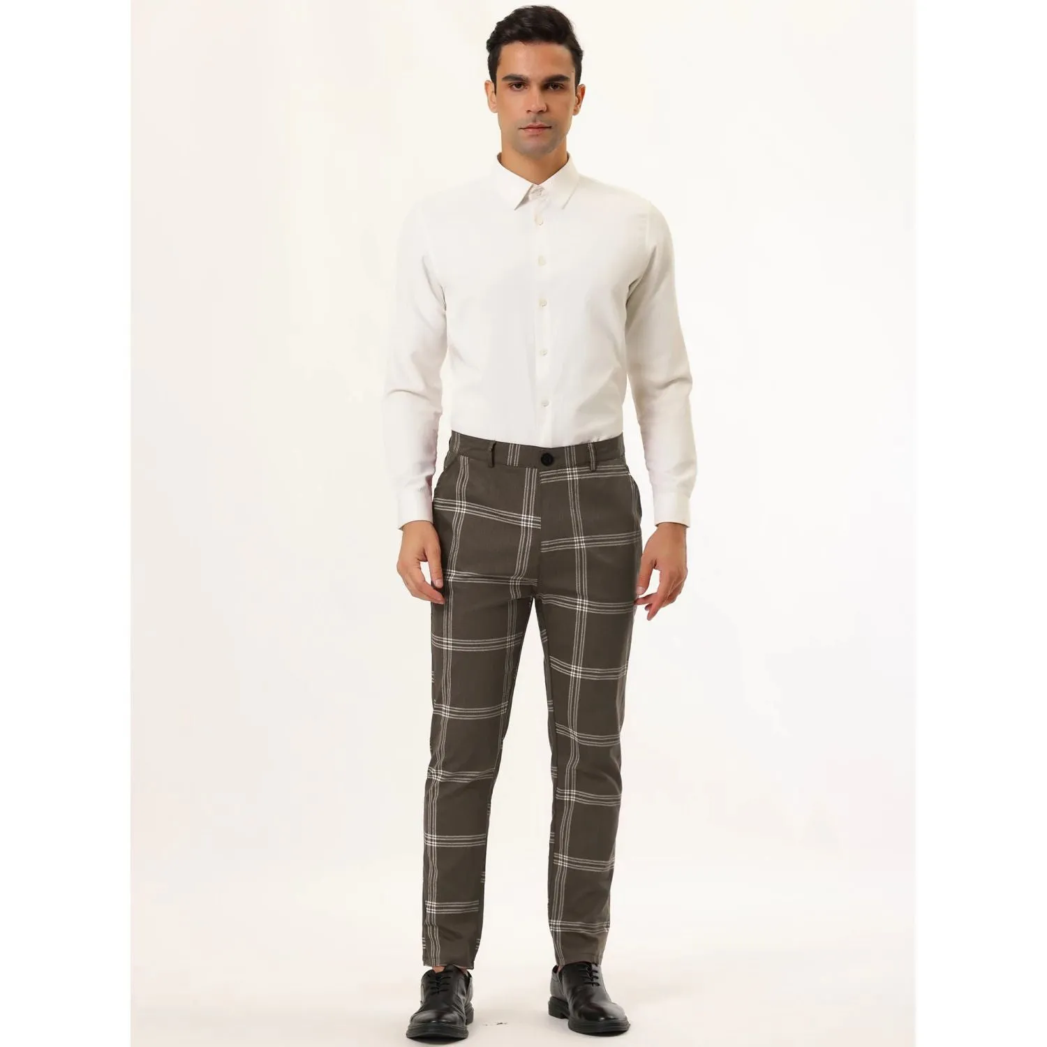 Men's Plaid Classic Pants, Lars Amadeus Plaid Print Pants