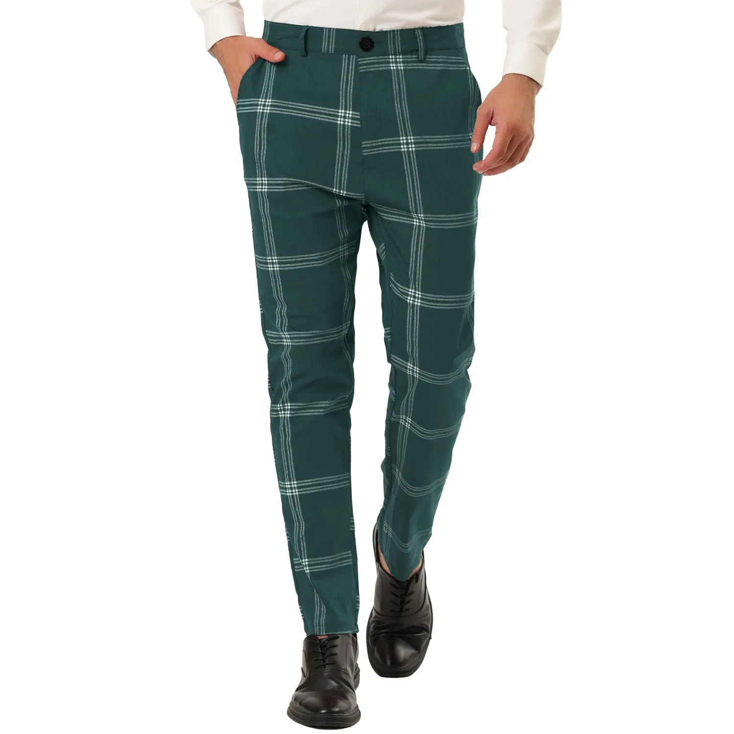 Men's Plaid Classic Pants, Lars Amadeus Plaid Print Pants