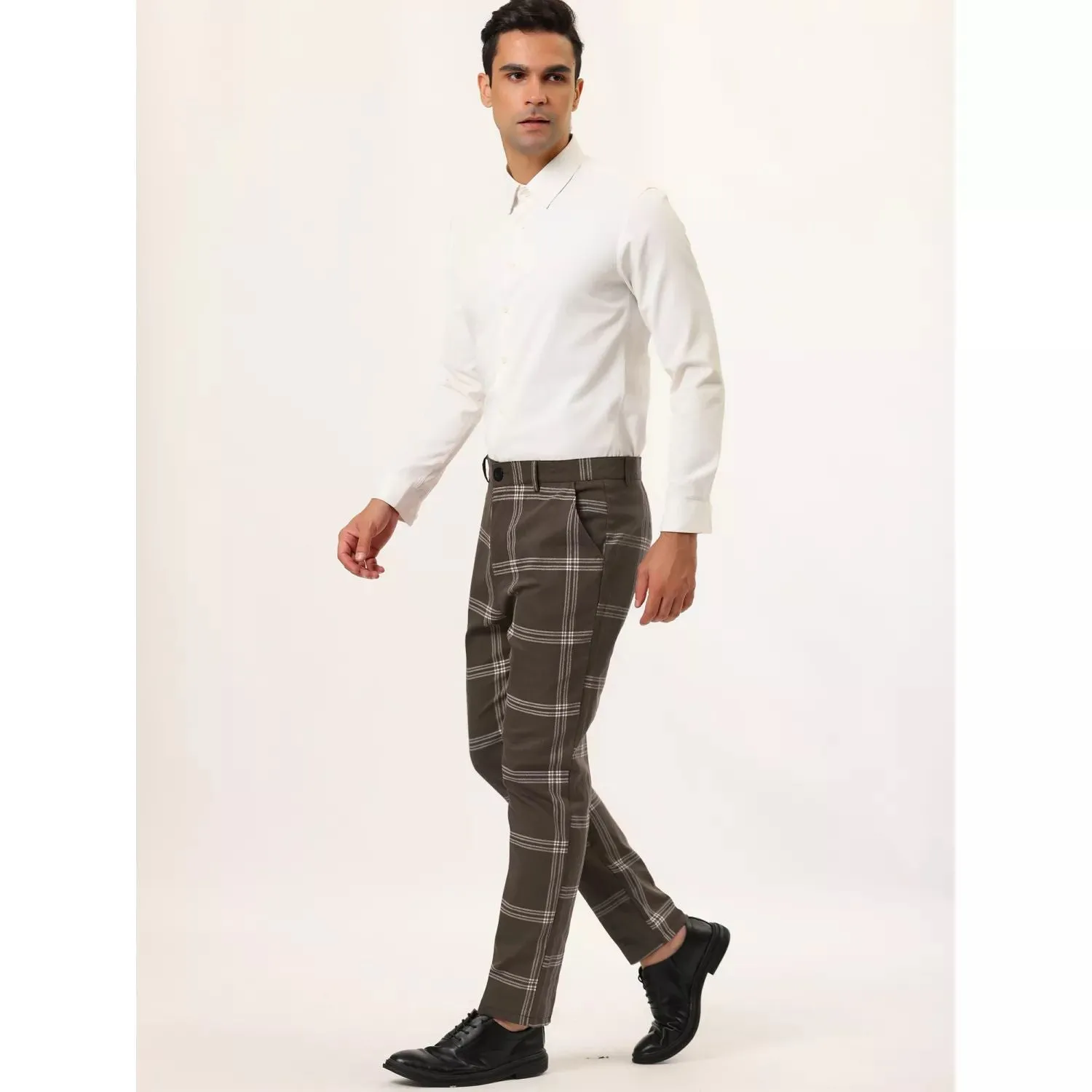 Men's Plaid Classic Pants, Lars Amadeus Plaid Print Pants