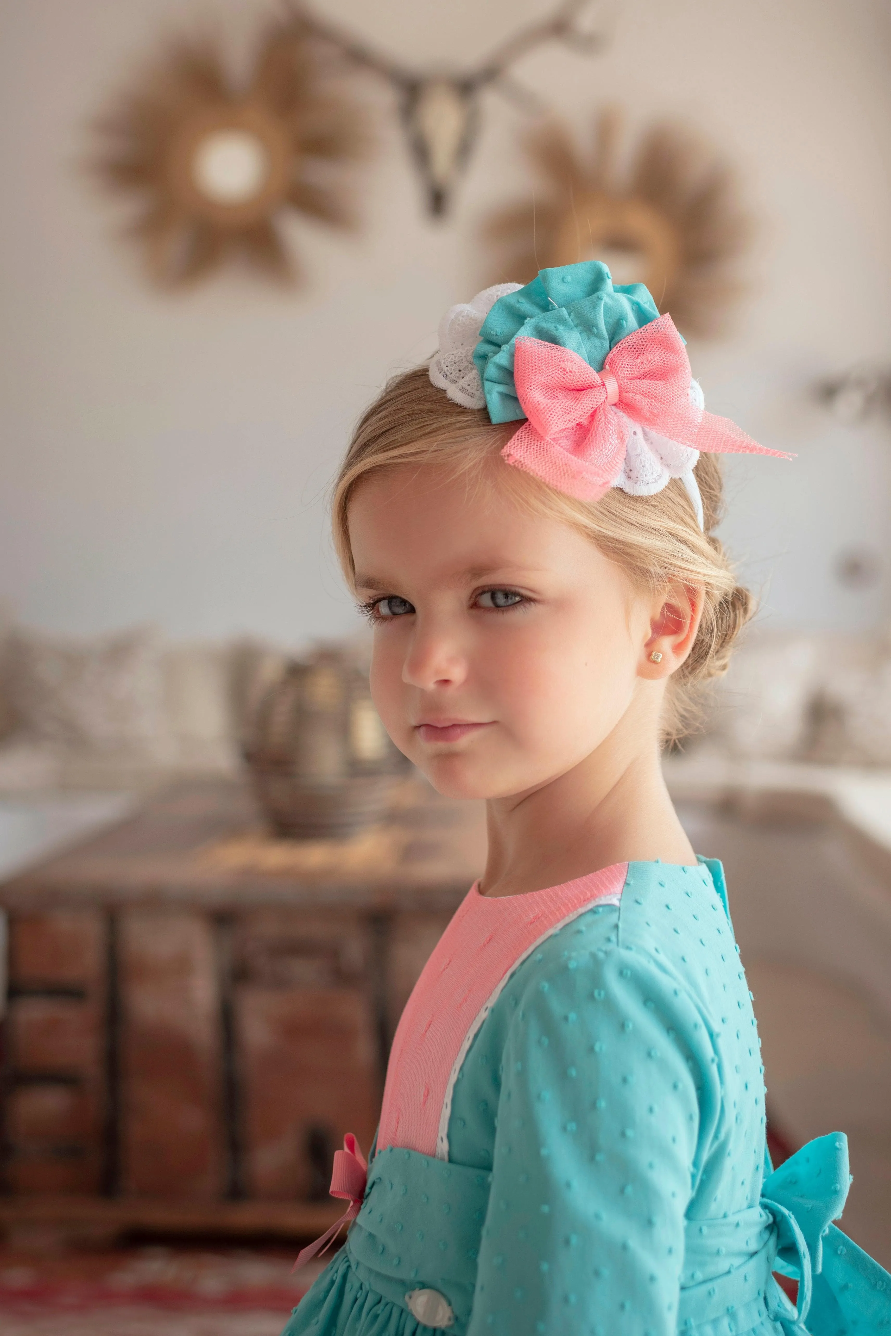 Miranda SS22 - Turquoise & Pink Headpiece 253D