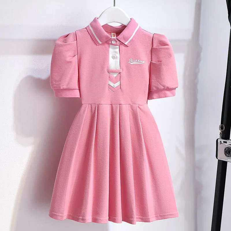 Pleated Skirt Children's Dress  New Fashion Girls Skirt Classic Style Sweet Princess Dress Children's Children's Clothing