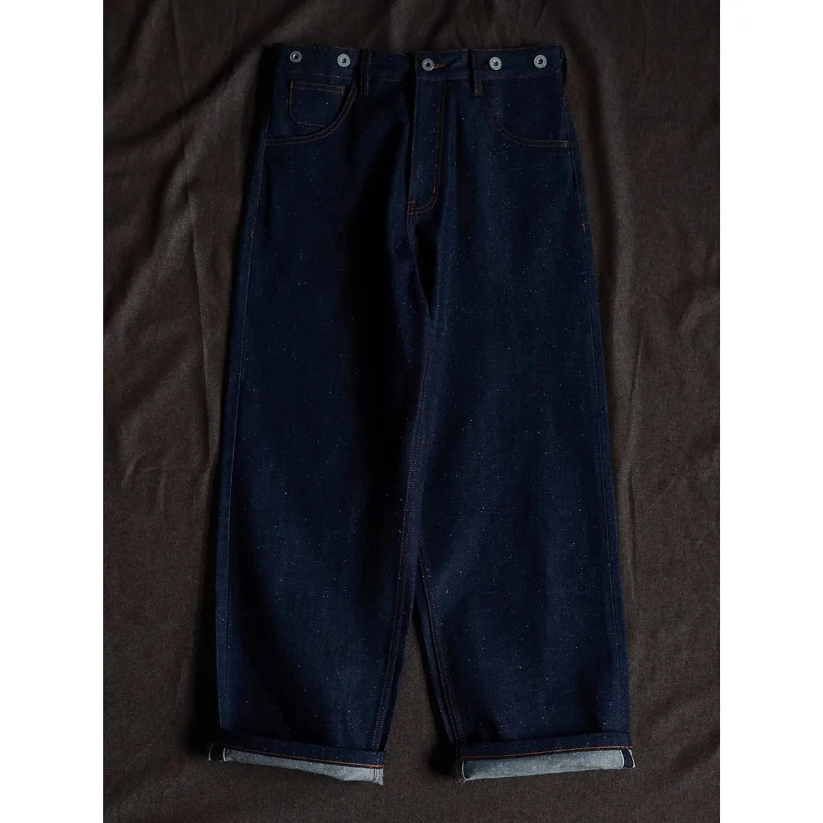 "Snowy" Neppy Buckle Back Jeans - Selvedge Denim Pants - Loose Fit