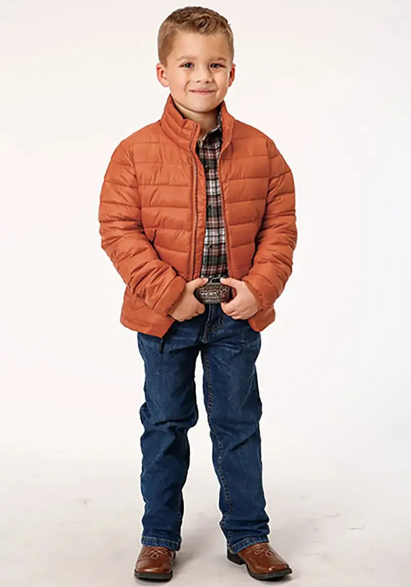 Roper Boy's Lightweigth Puffer Coat (Rust) - Children's Jacket