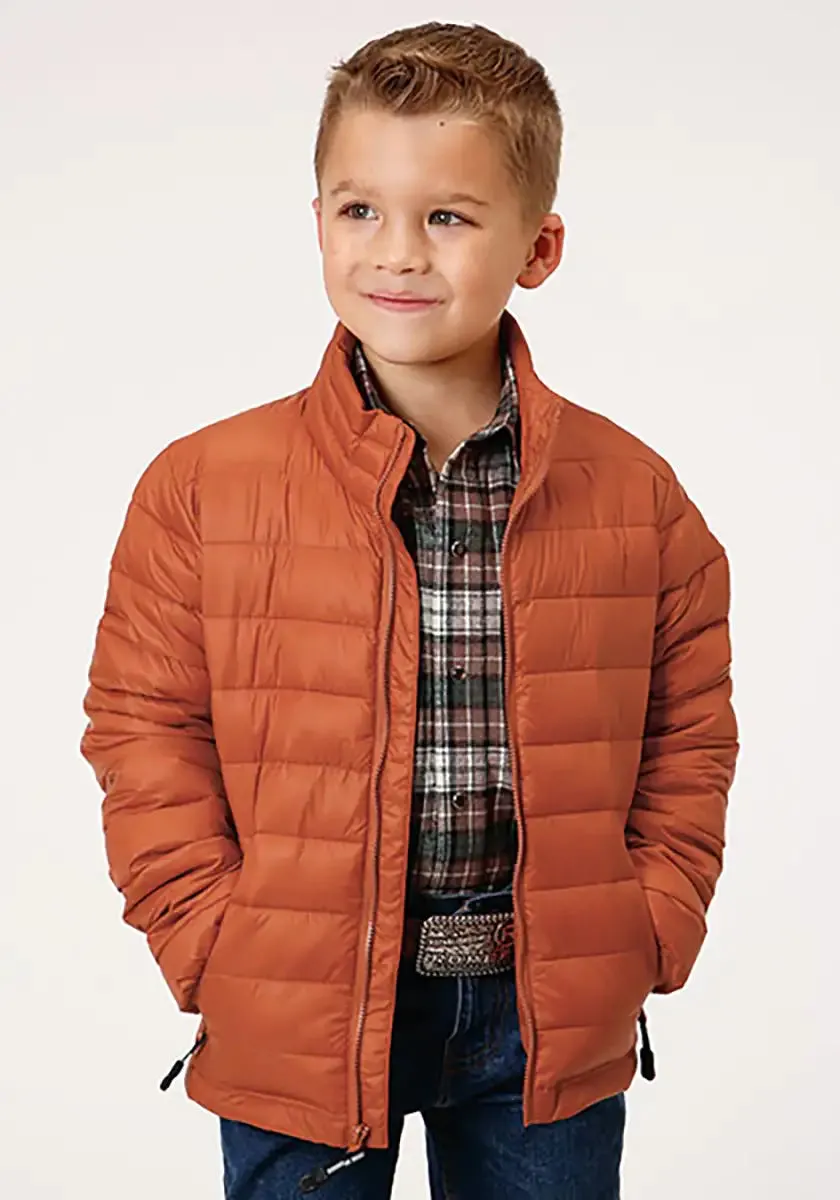 Roper Boy's Lightweigth Puffer Coat (Rust) - Children's Jacket