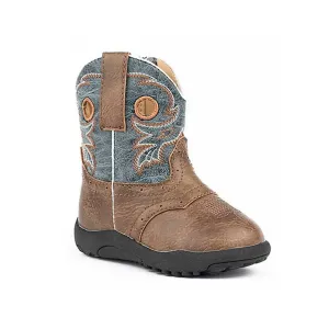 Roper Cowbabies Daniel (Blue/Brown) - Infant Cowboy Booties