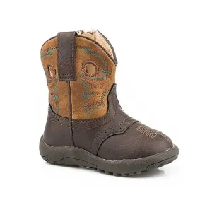 Roper Cowbabies Daniel (Tan/Dark Brown) - Infant Cowboy Booties