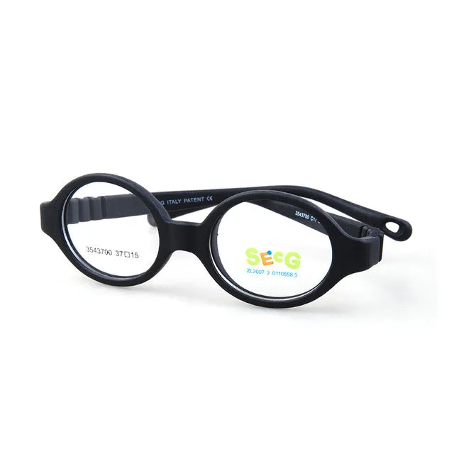 Secg's Unisex Full Rim Oval Tr 90 Titanium Eyeglasses 35437