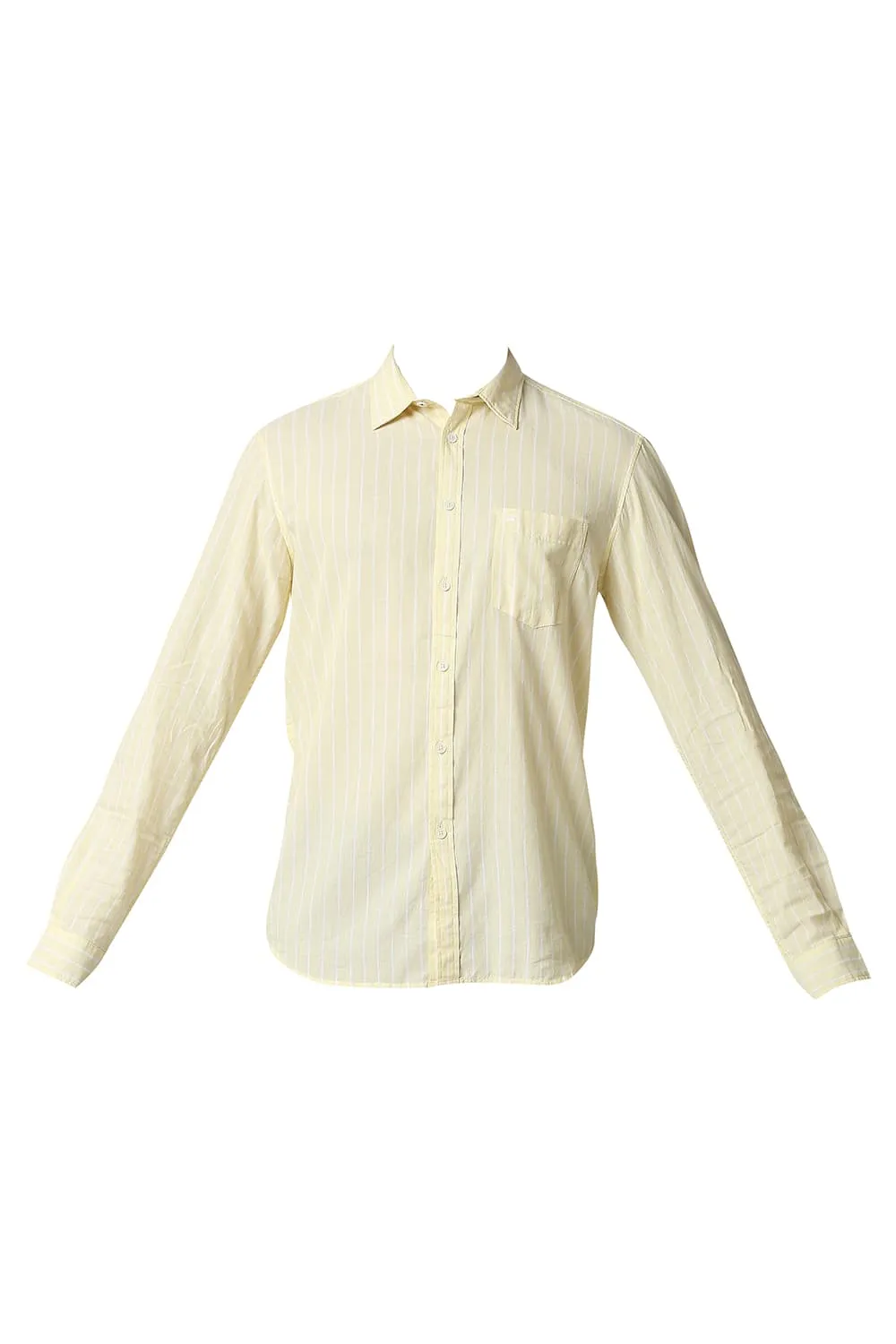 Slim Fit Cotton Linen Stripe Shirt