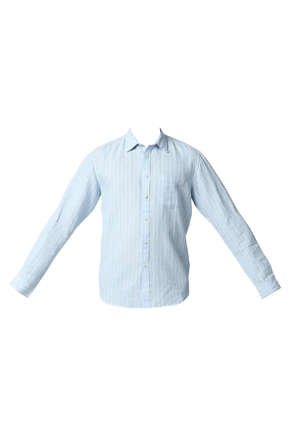 Slim Fit Cotton Linen Stripe Shirt