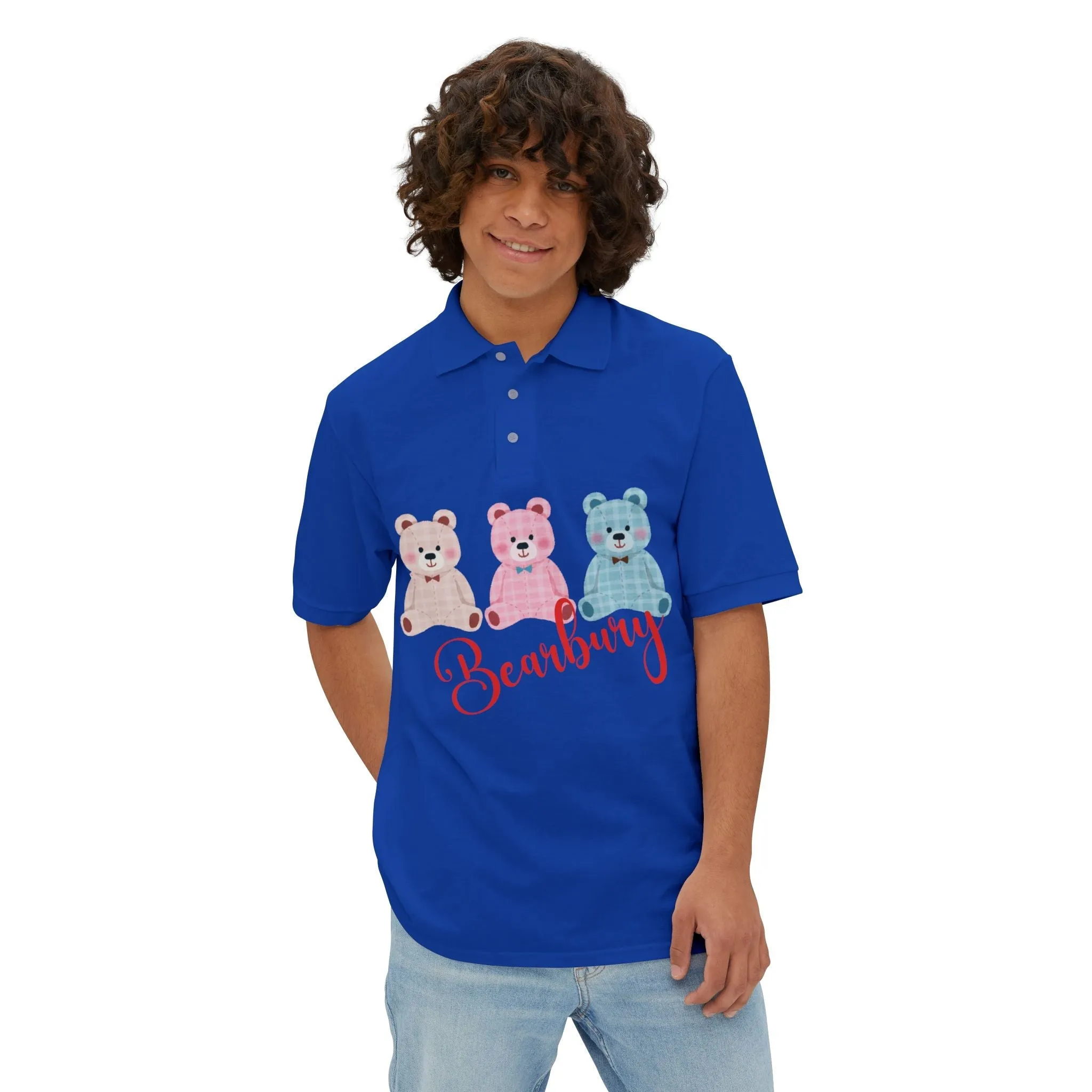 Sporty Polo T-Shirt with Cute Stylish Bear Graphic – Men Active wear