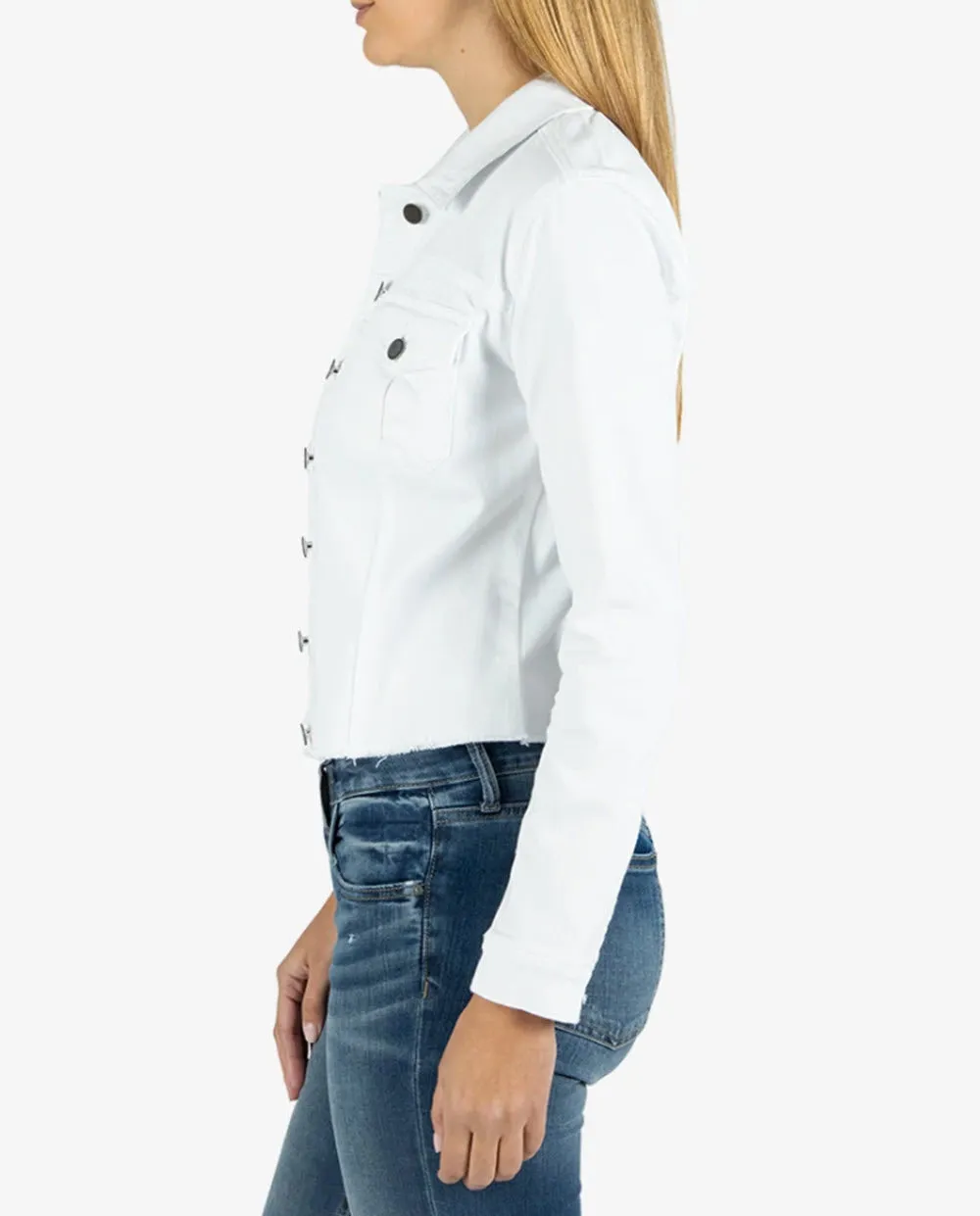 The Raw Hem Jean Jacket in White