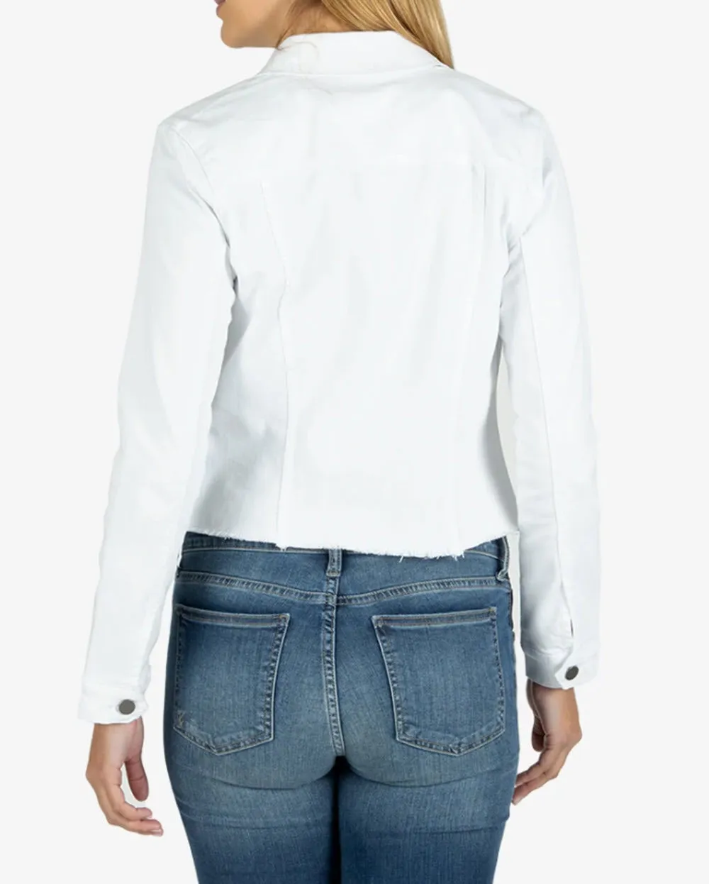 The Raw Hem Jean Jacket in White