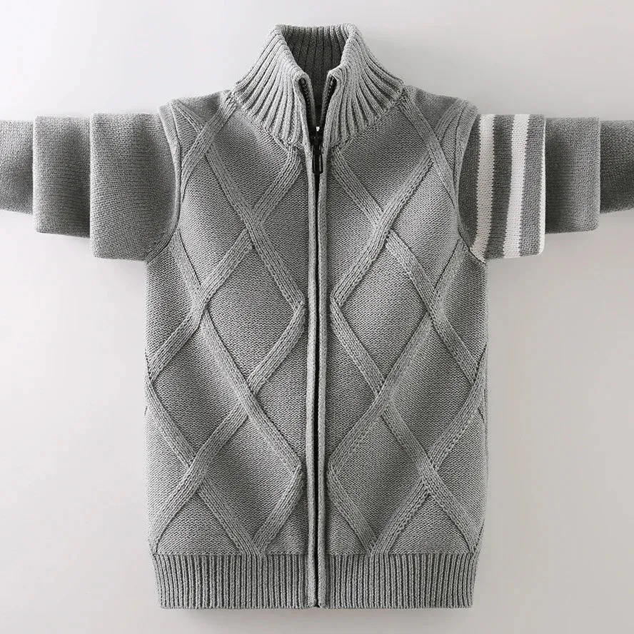 Winter Children's Sweater Keep Warm New Cotton Clothing Cardigan Sweater Boys Clothes Children's  Knitted Sweater Coat