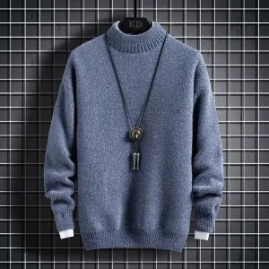 Winter Plus Fleece Thickened Student Middle Collar Warm Bottoming Sweater