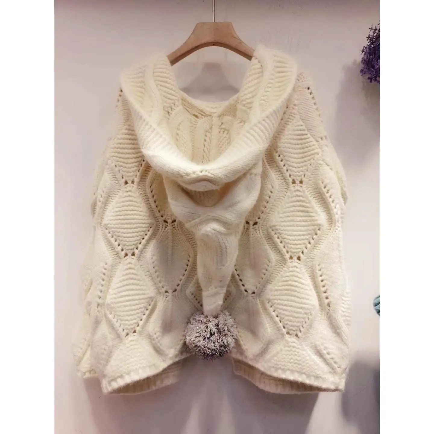 Women's Hat Knitted Cardigan Jacket Sweatshirt